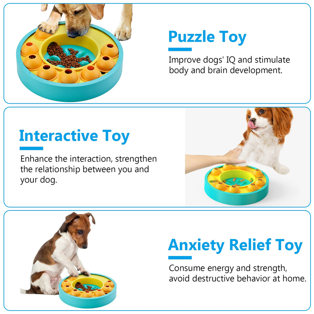 Dog Puzzle Slow Feeding Interactive Treat Dispensing Bowl For IQ Training