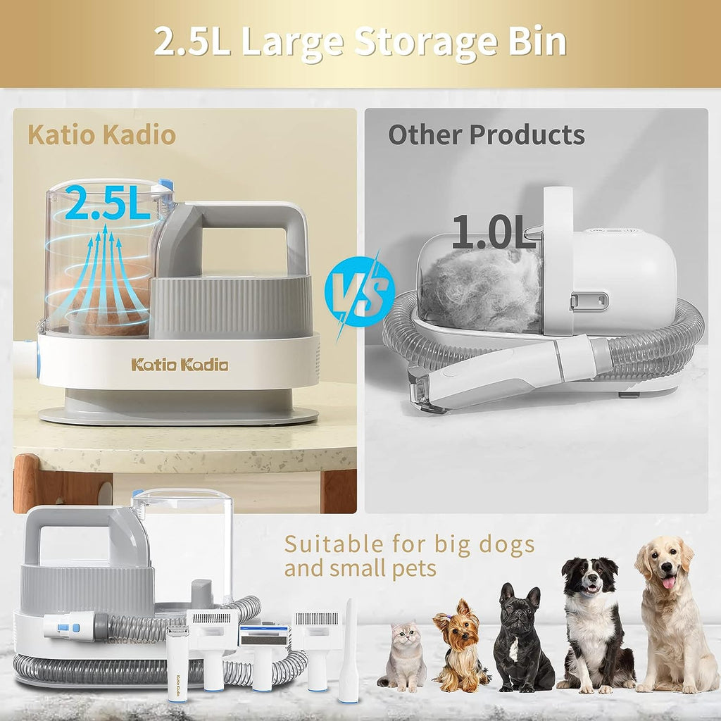 Pet Grooming Kit, 5 In 1 Dog Grooming Kit With 2 Suction Mode, Low Noise Dog Hair Remover