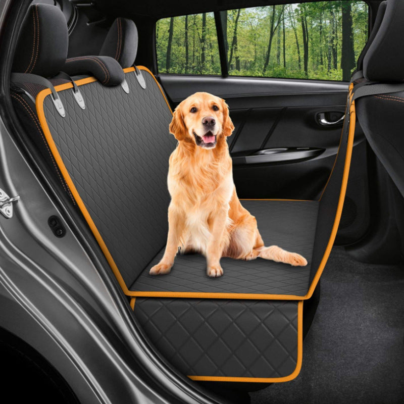 Dog Car Seat Cover Mat With Zipper And Pocket For Travel
