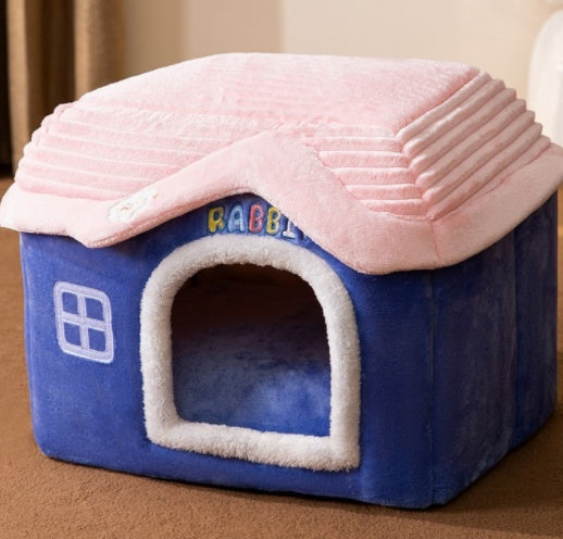 Foldable Pet House Enclosed Cave Sleep Kennel