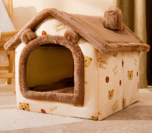 Foldable Pet House Enclosed Cave Sleep Kennel
