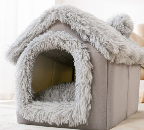 Foldable Pet House Enclosed Cave Sleep Kennel