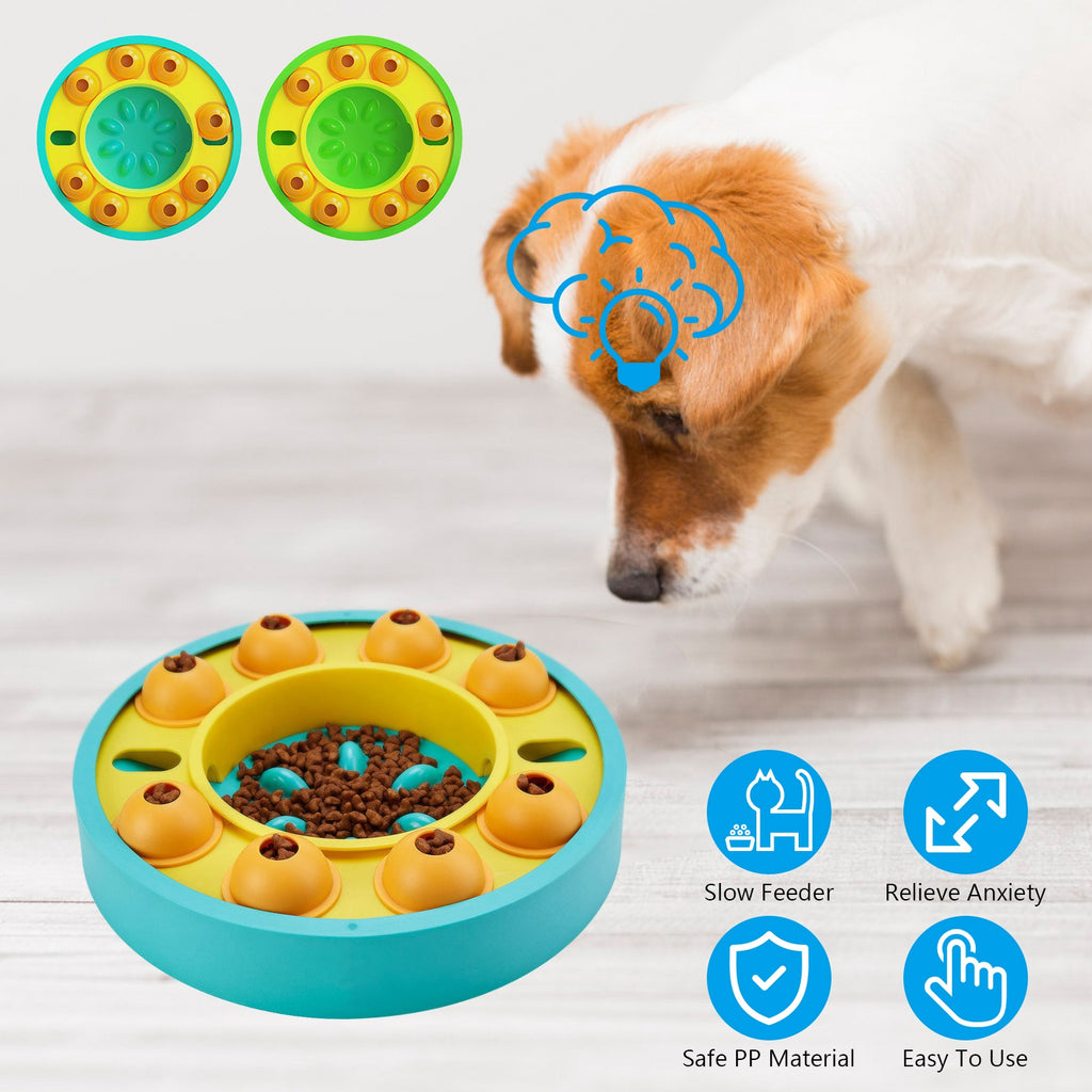 Dog Puzzle Slow Feeding Interactive Treat Dispensing Bowl For IQ Training