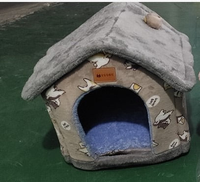 Foldable Pet House Enclosed Cave Sleep Kennel