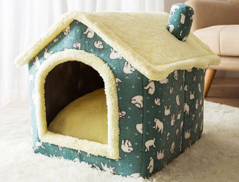 Foldable Pet House Enclosed Cave Sleep Kennel