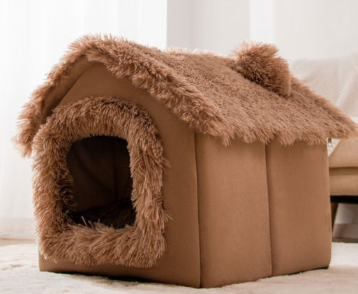 Foldable Pet House Enclosed Cave Sleep Kennel