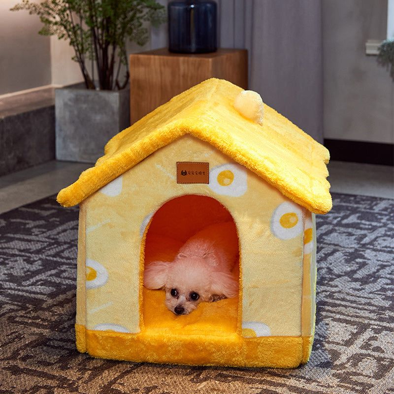 Foldable Pet House Enclosed Cave Sleep Kennel