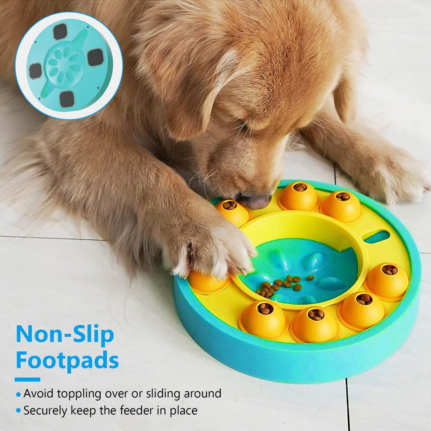 Dog Puzzle Slow Feeding Interactive Treat Dispensing Bowl For IQ Training