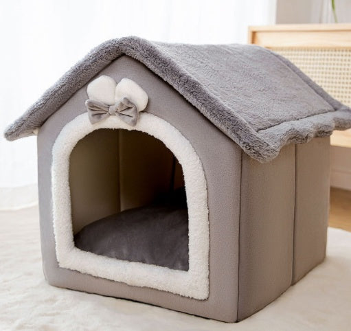 Foldable Pet House Enclosed Cave Sleep Kennel